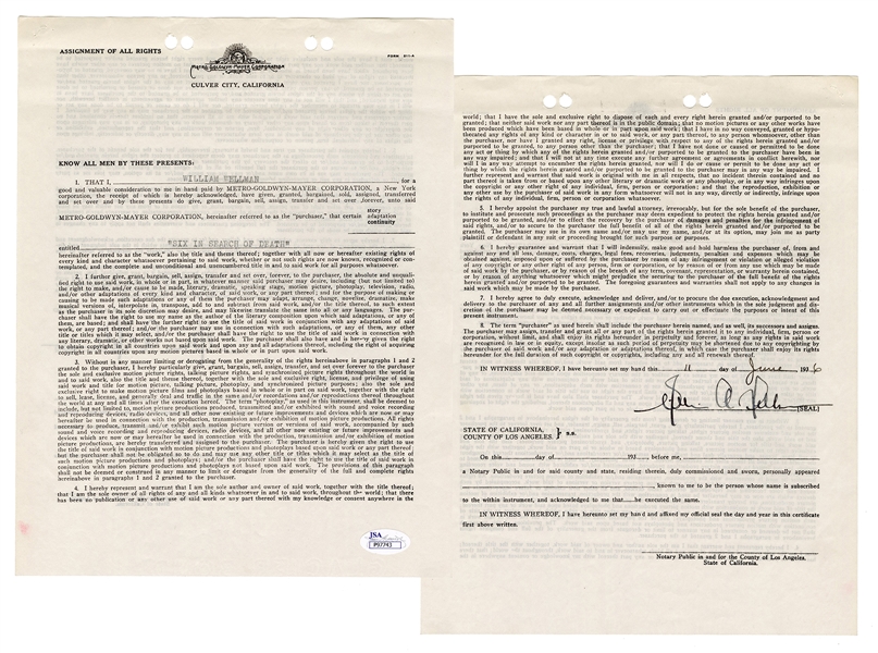  William Wellman Contract Signed. June 11, 1936. MGM contrac...