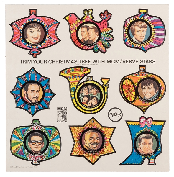  MGM / Verve Punch-Out Christmas Ornaments of Roy Orbison, J...