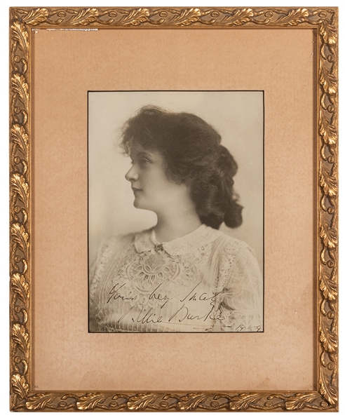  Billie Burke Signed Photograph. Dated 1909 in Burke’s hand....