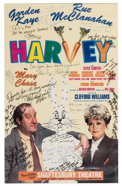  Rue McClanahan’s “Harvey” Signed Poster and Ephemera. Londo...