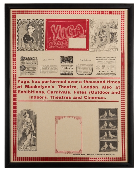  Prince Yuga & Co. “Oriental Sensation” Flyer. Circa 1910s. ...