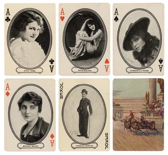  USPC “Movie Souvenir” Playing Cards. Cincinnati, 1916. 52 +...