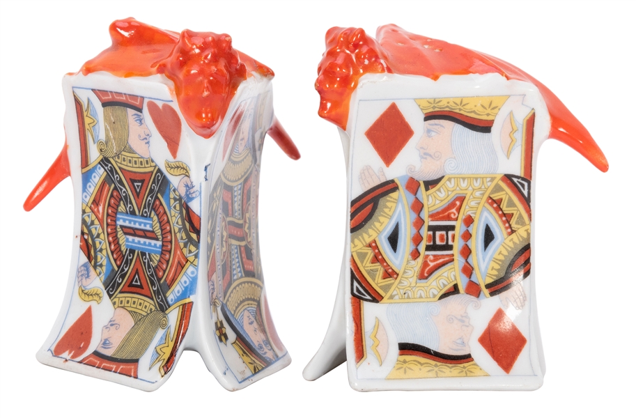  Royal Bayreuth Devil & Cards Salt and Pepper Shakers. Not m...