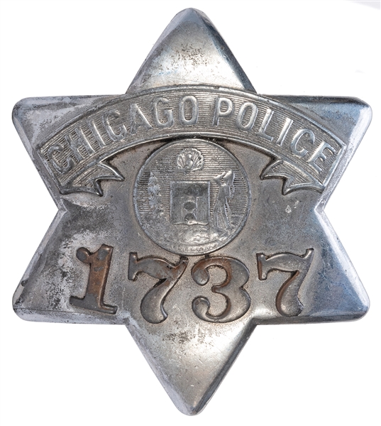  Obsolete Chicago “Pie Plate” Police Badge #1737. Early 20th...