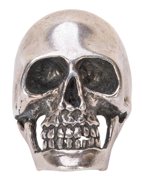  Large Sterling Skull Ring. Sterling ring in the form of a h...