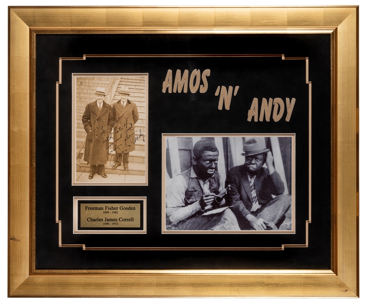 Amos N’ Andy Inscribed and Signed Photo. Sepia toned photog...