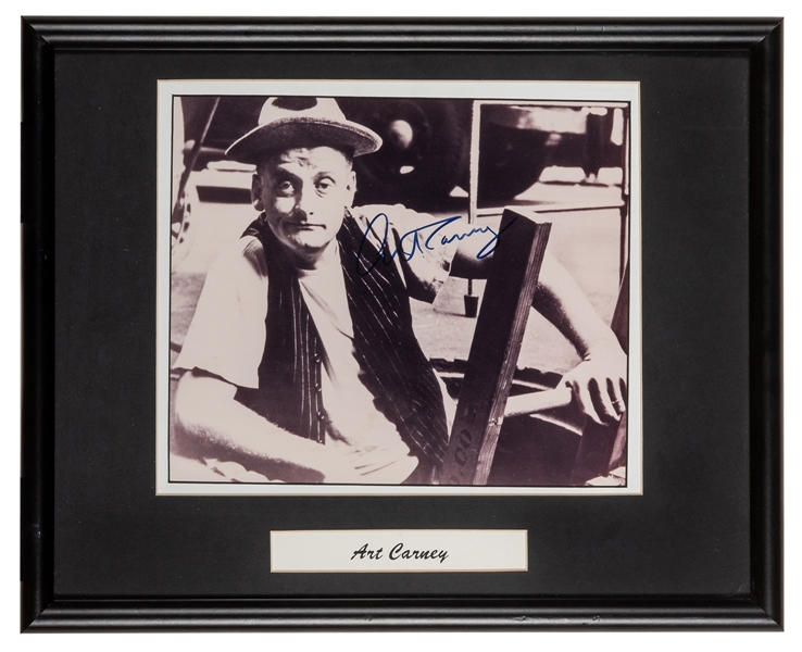  Art Carney Signed Photograph. Framed 12 x 15”.