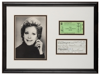  Carol Burnet Signed Check and Ticket to Her Show. Check is ...