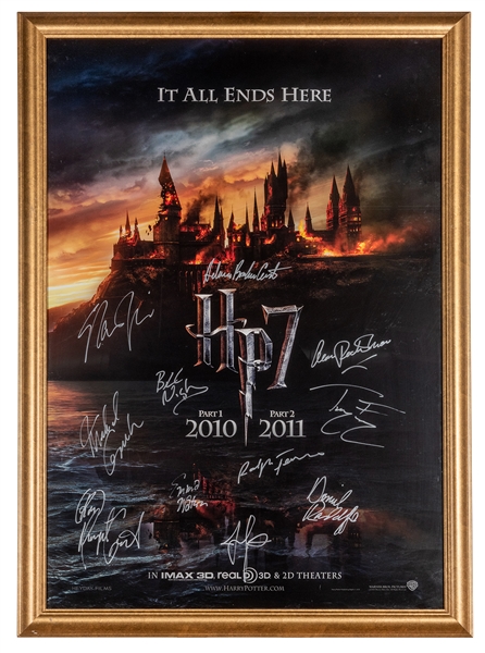  Harry Potter and the Deathly Hollows Cast Signed Movie Post...