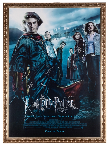  Harry Potter and the Goblet of Fire Cast Signed Movie Poste...