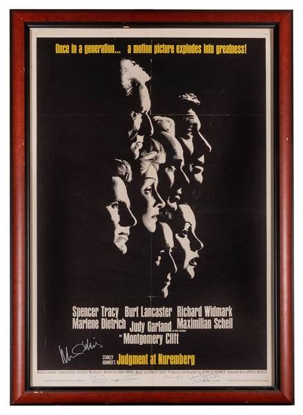 Judgment at Nuremberg Cast Signed Movie Poster. Inscribed ...