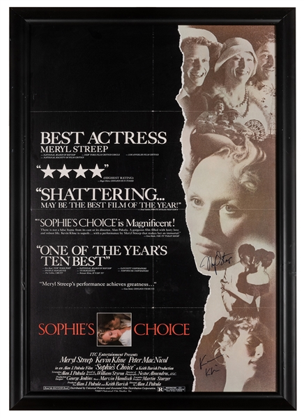  Sophie’s Choice Cast Signed Movie Poster. Signed by Meryl S...