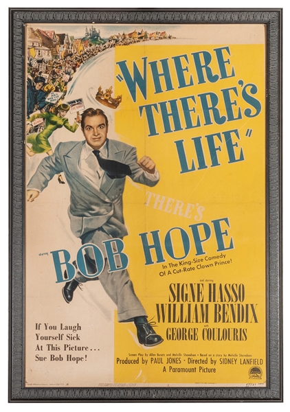  “Where There’s Life” Movie Poster. 1947. Starring Bob Hope....