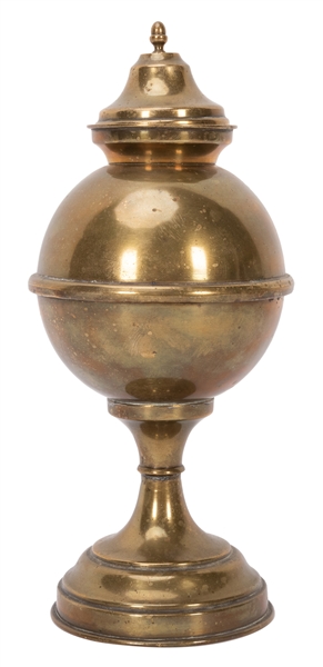  Handkerchief Burning Globe. Circa 1915. Brass vase which ex...