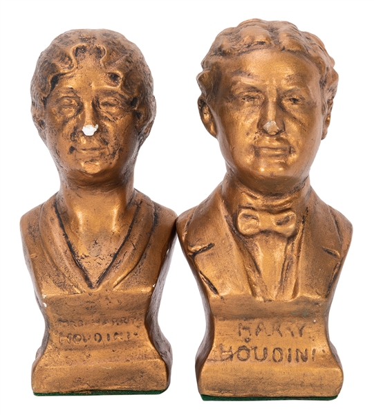  [Houdini, Harry] Plaster Busts of Harry and Bess Houdini. A...