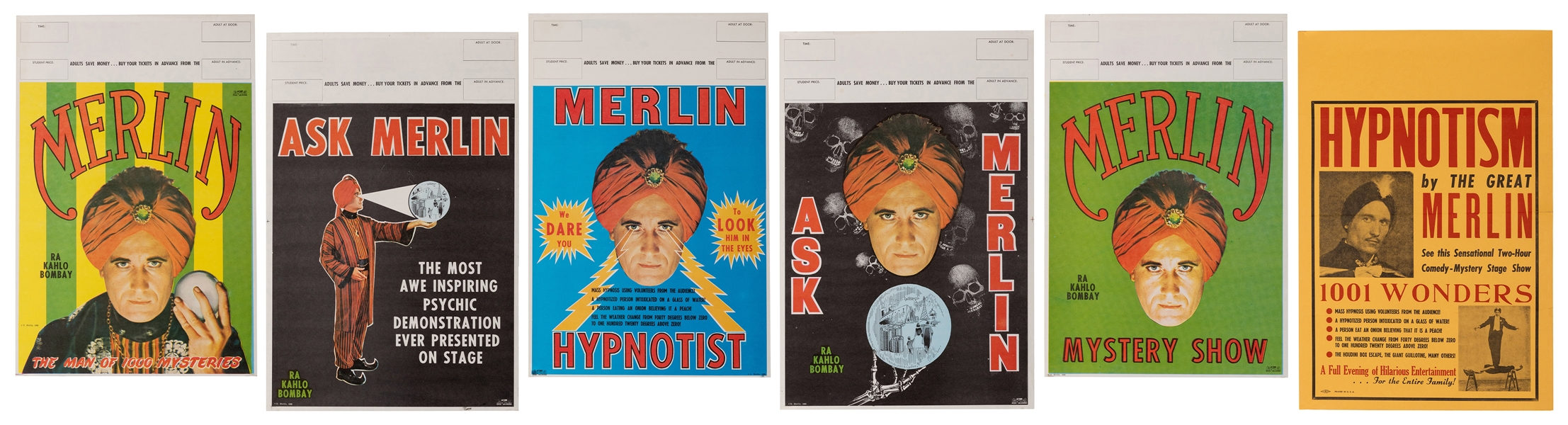  Six Merlin Mind Reader Posters. Hugo, OK: Acme Show Print, ...