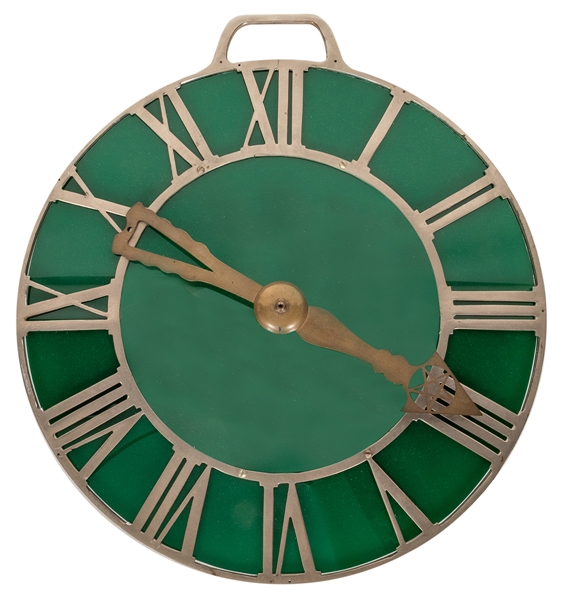  Spirit Clock Dial. Circa 1910. Nickeled clock dial backed w...
