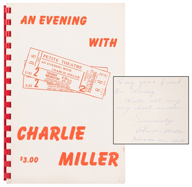  Parrish, Robert. An Evening with Charlie Miller. Chicago: I...