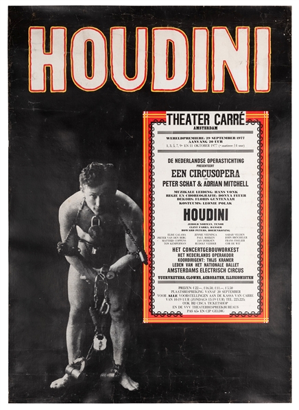  [Houdini] Houdini. Een Circusopera Theatre Carre. Amsterdam...