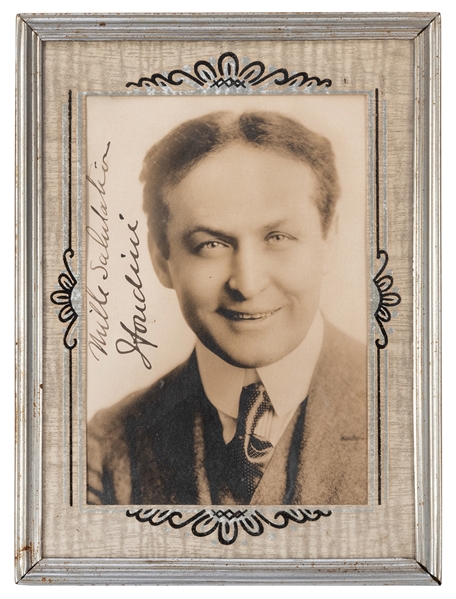  Houdini, Harry (Ehrich Weisz). Inscribed and Signed Portrai...