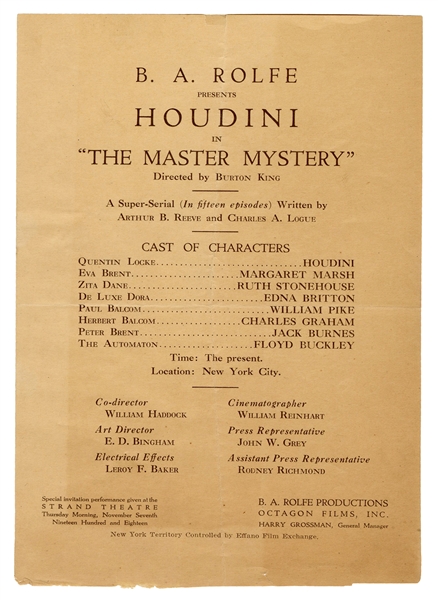  Houdini, Harry (Ehrich Weisz). Houdini Mastery Mystery Invi...