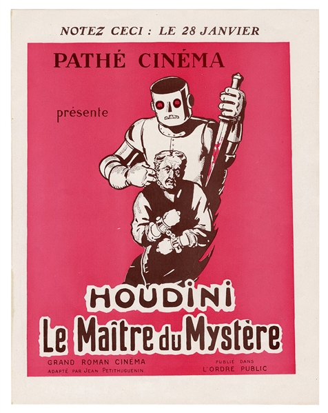  Houdini, Harry (Ehrich Weisz). Houdini Master Mystery Frenc...