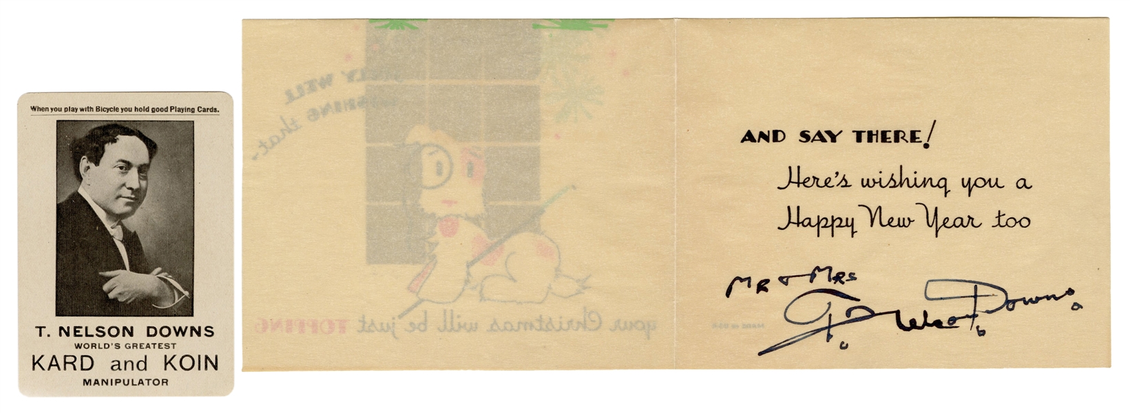  Downs, T. Nelson. T. Nelson Downs Signed Christmas Card. Ci...