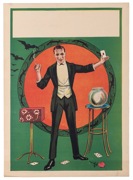  Donaldson Litho. Magician Stock Poster. Newport, KY, ca. 19...