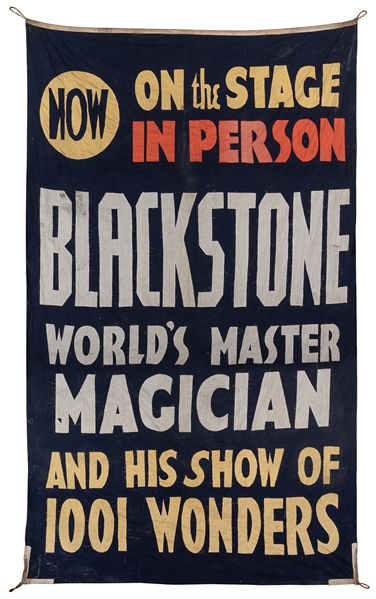  Blackstone, Harry. Harry Blackstone Sr. Advertising Banner....
