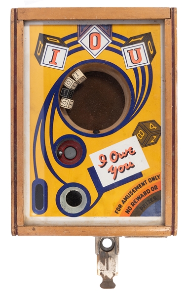  “I Owe You” 25 Cent Dice Trade Stimulator. 1934. A coin is ...