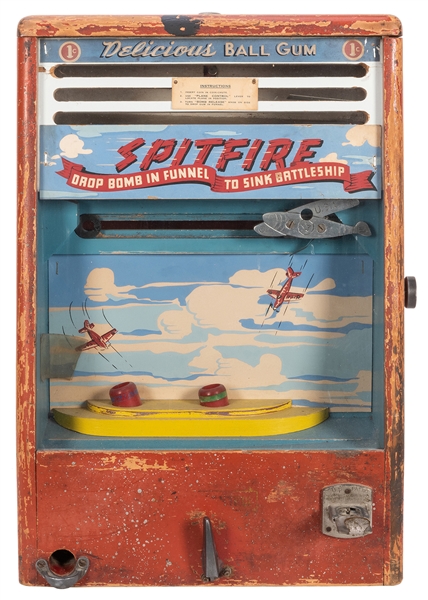 Scientific Machine Co. “Spitfire” Skill Game Gum Vendor. Ci...
