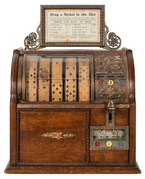  Mills Five Cent Jockey Poker Hand Trade Stimulator / Slot M...