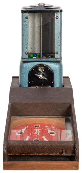  Victor 1 Cent Gumball Bowling Game Machine. Circa 1950s. O...