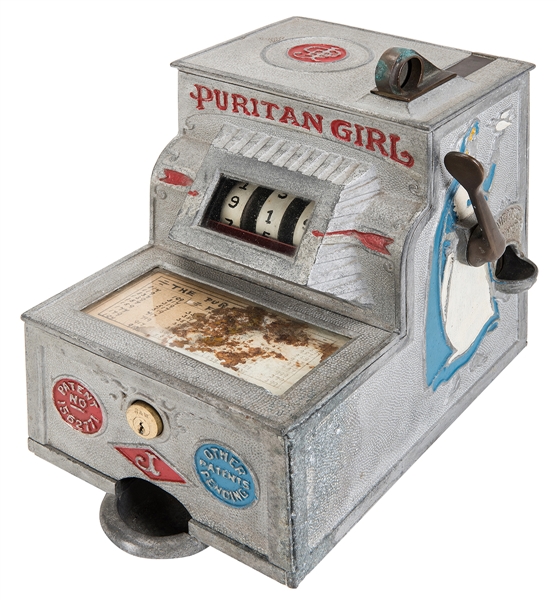  O.D. Jennings Co. Puritan Girl Payout Slot Machine. Chicago...