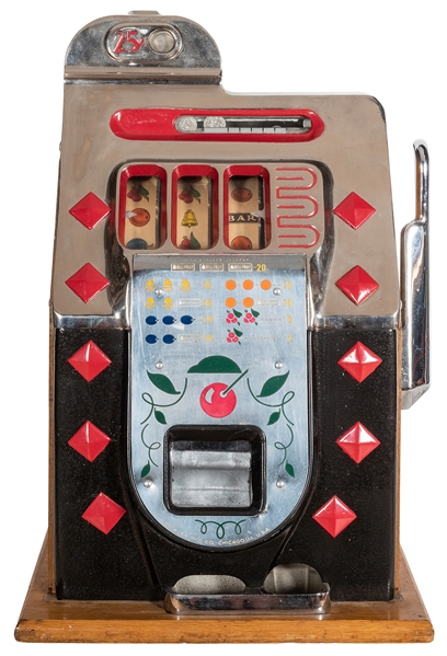  Mills 25 Cent Diamond Front Slot Machine. Chicago: Mills No...