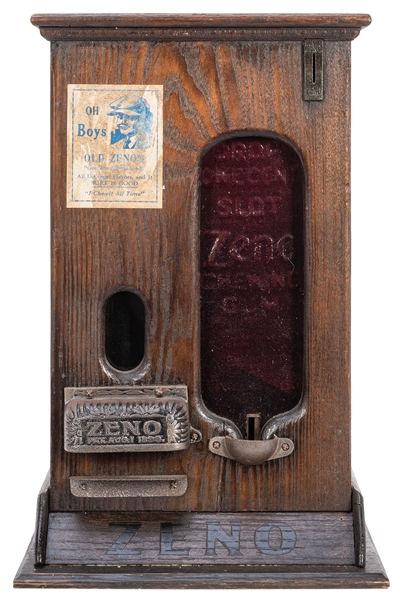  Zeno Gum Vending Machine. Chicago: Zeno Mfg., ca. 1904. Clo...