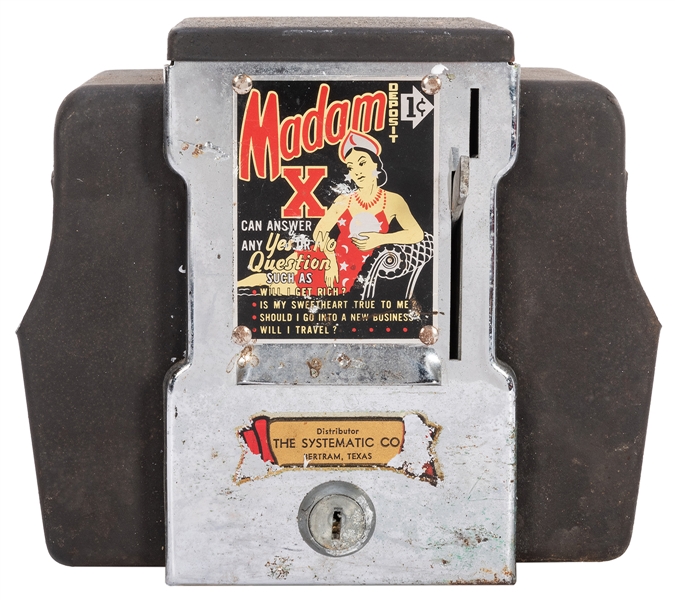  Madam X 1 Cent Napkin Holder & Fortune Dispenser. Circa 194...