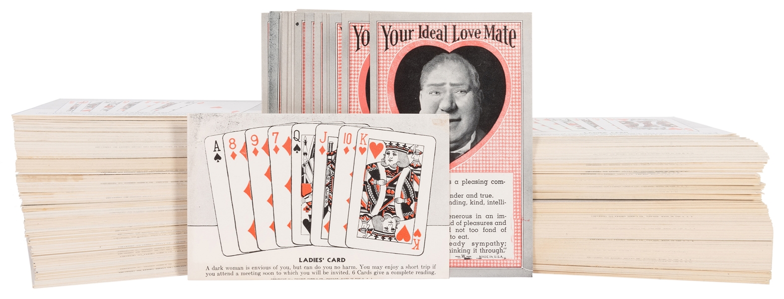  Box of Fortune-Telling Mutoscope Cards. 1939. Box of approx...