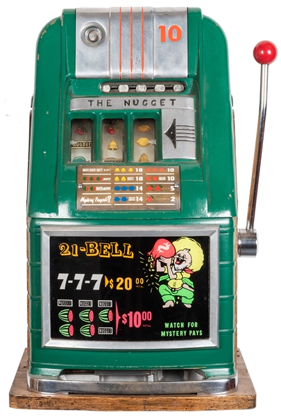  Mills “The Nugget” High Top 10 Cent Slot Machine. Height 26...