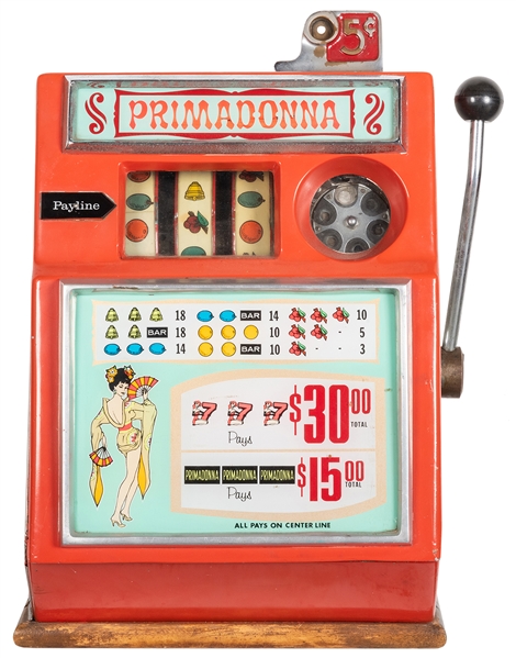  Primadonna Casino Reno 5 Cent Pace Slot Machine. 1960s. Hei...