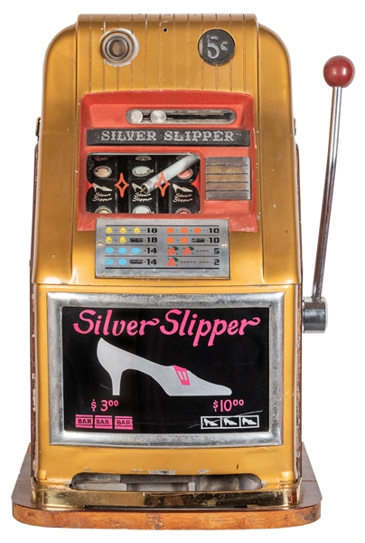  Silver Slipper Casino 5 Cent Mills High Top Slot Machine. 1...