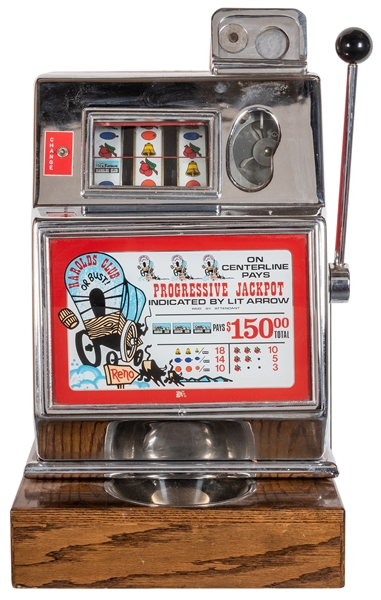  Harold’s Club Casino Slot Machine. Height 24”. Includes key...
