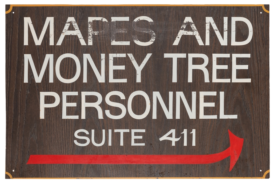  Mapes and Money Tree Casino Personnel Sign. Vintage Masonit...