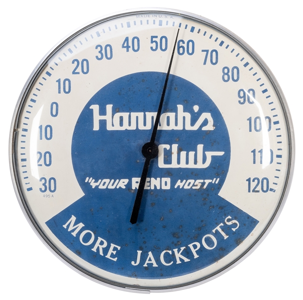  Harrah’s Club Reno Casino Thermometer. Having a sheet metal...