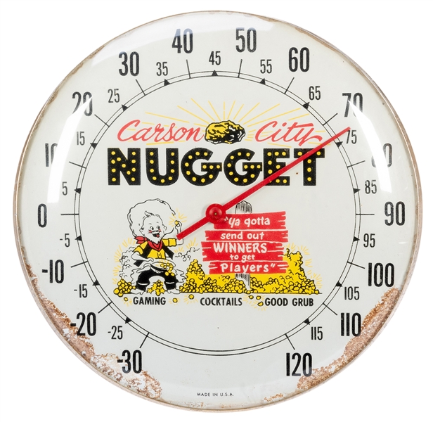  Carson City Nugget Casino Thermometer. Having a sheet metal...