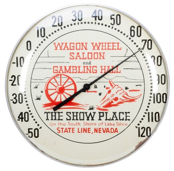  Wagon Wheel Saloon and Gambling Hall Thermometer. Having a ...
