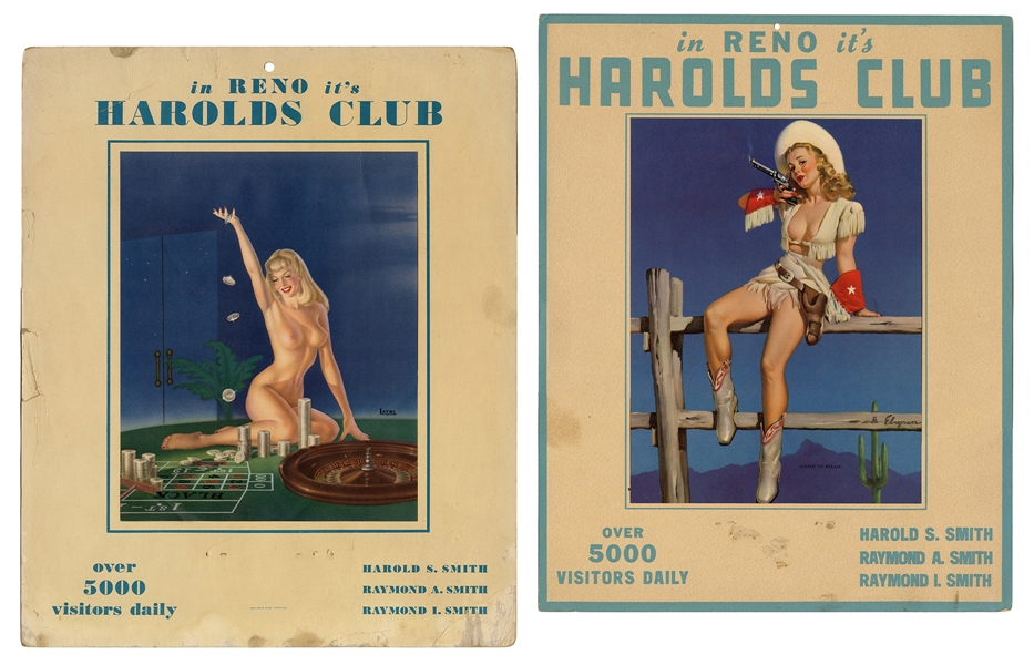  Harold’s Club Pinup Calendars. Reno, ca. 1950s. Designed by...