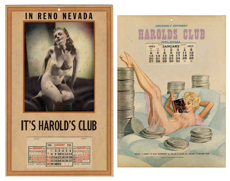  Harold’s Club Pinup Calendars. Reno, 1945/63. Size 17 x 10 ...
