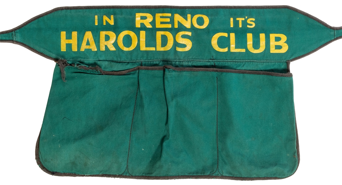  Harold’s Club Reno Dealer Apron. Circa 1950s. Heavy-duty gr...