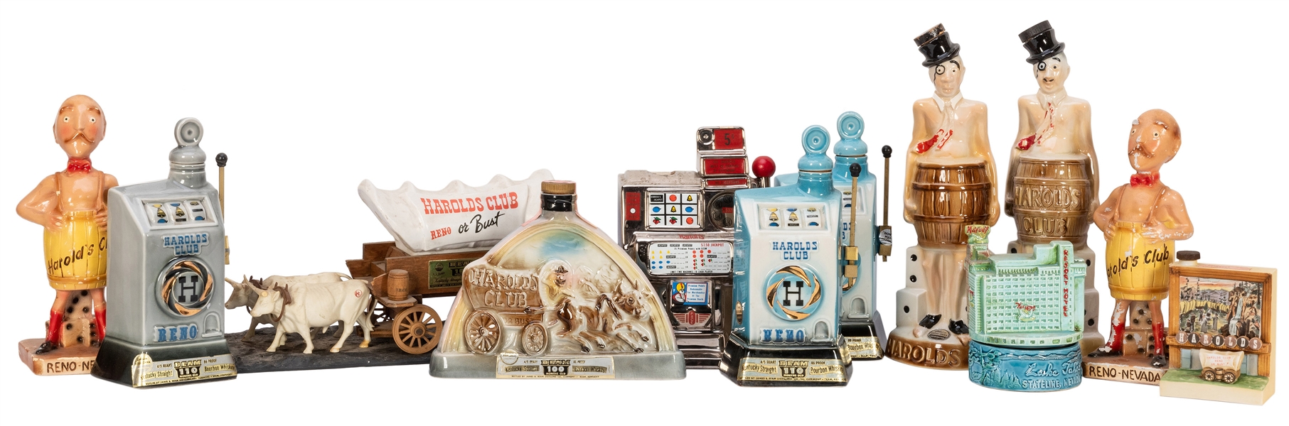  Harold’s Club / Casino Whiskey Decanters and Figural Pieces...